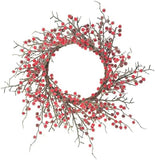 Red Magic Berry Wreath with Lifelike Berries | 24" Wide | Indoor/Outdoor Use | Holiday Xmas Accents | Christmas Wreaths | Home & Office Decor (Set of 2), Floral Home by Artificial Flowers