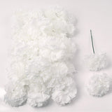 100 White Silk Carnation Picks, Artificial Flower Heads for Weddings, Decorations, DIY Decor, Bulk Carnations, 3.5" Carnation Heads with Unattached 5" Stems, Floral Home by Artificial Flowers