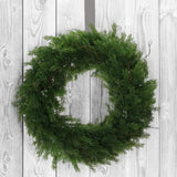 Handcrafted 22-Inch Lush Juniper Wreath - Elegant, Evergreen, All-Season Door Decor, Perfect for Home & Office, Floral Home by Artificial Flowers