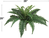 Lush 28-Inch Artificial Boston Fern - Realistic, Full 25 Frond Silk Plant for Elegant Home Decor & Office Greenery, Floral Home by Artificial Flowers