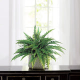 Boston Fern Plant with 50 Realistic Silk Fronds, 34" Wide, Faux Greenery, Floral Home by Artificial Flowers