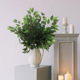 12-Pack: Artificial Green Ficus Branches with 42 Silk Leaves