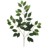 12-Pack: Artificial Green Ficus Branches with 42 Silk Leaves