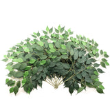 12-Pack: Artificial Green Ficus Branches with 42 Silk Leaves