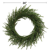 1 Pack 24" Real Touch Frasier Wreath Lifelike Christmas Wreath for Doors Walls and Holiday Decor