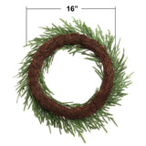 1 Pack 24" Real Touch Frasier Wreath Lifelike Christmas Wreath for Doors Walls and Holiday Decor