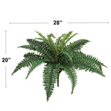 Boston Fern Plant with 25 Silk Fronds, 28" Wide, Faux Greenery, Floral Home by Artificial Flowers