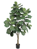 6' Artificial Fiddle Leaf Fig Tree with 65 Leaves in Pot - Realistic Indoor Greenery for Home & Office Decor, Floral Home by Artificial Flowers