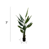 7' Artificial Bird of Paradise Plant with 13 Leaves - Tropical Indoor Greenery for Home & Office Decor Pack of 2, Floral Home by Artificial Flowers