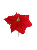 11" Red Velvet Poinsettia Head - Waterproof - 11" Diameter - Pack of 24 - Festive Holiday Decor for Home and Events, Floral Home by Artificial Flowers