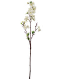 White Cherry Blossom Branches with Lifelike Silk Flowers (24 Pack) - 33