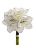 Chic 12.5" White Amaryllis Flower Bundle (Set of 12) - Lifelike Artificial Flowers for Home Decor, Wedding, Events - Top-rated Aesthetic Floral Arrangement, Floral Home by Artificial Flowers