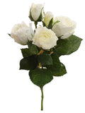 Elegant Set of 24 White Rose Sprays - 15 Inch Artificial Flower Ensemble with 4 Blooms & 1 Bud - Ideal for Stylish Home Decor, Weddings, and Celebrations, Floral Home by Artificial Flowers