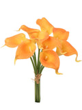 Vibrant Orange Real Touch Calla Lily Bundle - Lifelike Artificial Flowers for Weddings, Centerpieces, and Home Decor, Floral Home by Artificial Flowers