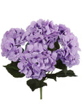 UV Soft Lavender Hydrangea Bush - 5 Silk Flowers - Realistic Faux Floral Arrangement for Home, Wedding, Event Decor