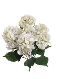 22-Inch White Pink Artificial Hydrangea Bush - Set of 7 Lifelike Heads - Versatile Decor for Weddings, Home, Arrangements, Wreaths - Premium Quality Silk Flower, Floral Home by Artificial Flowers