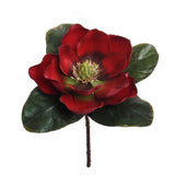 12" Red Magnolia Pick (5" Diameter) - Stunning Floral Accent for Home Decor and Crafts, Floral Home by Artificial Flowers