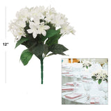 12" White Stephanotis Bush X12 - Elegant Floral Accent for Home Decor and Wedding Bouquets, Floral Home by Artificial Flowers