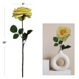 Radiant 20" Yellow Open Rose Silk Flowers Set of 12 - Cheerful 6" Diameter Lifelike Blossoms for Home Décor, Weddings, and Joyful Events, Floral Home by Artificial Flowers