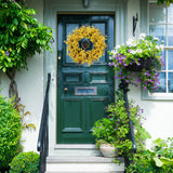 Artificial  Forsythia Wreath on Grapevine Ring-16" Forsythia Wreath ArtificialFlowers   