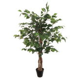 Realistic 3' Artificial Ficus Tree with 378 Leaves - Lifelike Indoor/Outdoor Greenery Pack of 1, Floral Home by Artificial Flowers