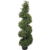 Boxwood Spiral Topiary  UV Indoor Outdoor 4' Topiaries ArtificialFlowers   