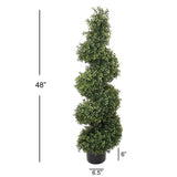 Boxwood Spiral Topiary  UV Indoor Outdoor 4' Topiaries ArtificialFlowers   