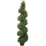 Stunning 4' Boxwood Spiral Topiary - UV-Resistant Artificial Indoor/Outdoor Plant - Effortless Elegance with Lifelike Faux Greenery, Floral Home by Artificial Flowers