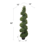 Boxwood Spiral Topiary UV Indoor Outdoor 4' Topiaries ArtificialFlowers   