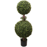 Boxwood Double Ball Topiary Artificial UV Indoor Outdoor 33" Topiaries ArtificialFlowers   