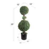 Boxwood Double Ball Topiary Artificial UV Indoor Outdoor 33" Topiaries ArtificialFlowers   