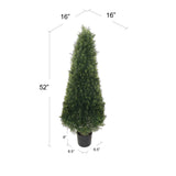 Artificial Cedar Tree Cone Topiary Indoor Outdoor UV 52" Topiaries ArtificialFlowers   