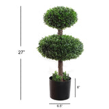 Boxwood Topiary Double  Artificial UV Indoor Outdoor 27" Topiaries ArtificialFlowers   