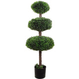 Elegant Charm 41 Triple Boxwood Topiary - UV-Resistant Artificial Greenery for Indoor/Outdoor Décor - Stunning Lifelike Faux Plant Accent for Home Garden Porch Wedding Farmhouse Beauty, Floral Home by Artificial Flowers