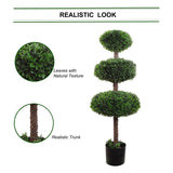 Boxwood Topiary Triple Artificial UV Indoor Outdoor 41" Topiaries ArtificialFlowers   