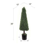 Boxwood Cone Topiary Artificial UV Indoor Outdoor 39"  ArtificialFlowers   