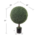 Boxwood Ball Topiary Artificial UV Indoor Outdoor 31" Topiaries ArtificialFlowers   