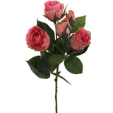 Artificial Dark Pink Rose Spray-16