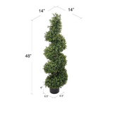 Artificial Artificial Boxwood Spiral Topiary Indoor Outdoor- 4' artificial boxwood artificialflowersdotcom   