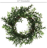 Boxwood Wreath, Indoor Outdoor UV Front Door 10"  ArtificialFlowers   