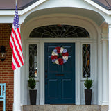 Artificial White, Blue and Red Hydrangea Wreath - 18" Hydrangea Wreath ArtificialFlowers   