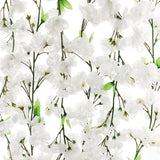 Floral Home by Artificial Flowers Cherry Blossom Bliss: 3-Pack White Cherry Blossom Garland with Silk Flowers - 4.5ft, Elegant Faux Floral Decor for Weddings, Home, Parties, Christmas- Realistic & UV Resistant Indoor/Outdoor Hanging Décor