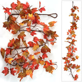 9 Foot Silk Maple Leaf Garland Fall Décor Maple Leaf Garland ArtificialFlowers   