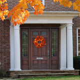 18" Fall Maple Leaf Wreath in Orange Wreaths ArtificialFlowers   