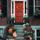 18" Fall Maple Leaf Wreath in Orange Wreaths ArtificialFlowers   