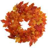 Floral Home by Artificial Flowers 24-Inch Autumn Maple Leaf Wreath, Vibrant Multi-Colored Silk Leaves, Christmas & Fall Decor, Lifelike Thanksgiving Front Door Wreath