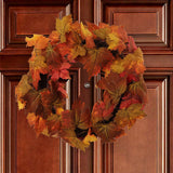 Artificial Fall Maple Leaf Lifelike Foliage Grapevine Base Wreath - 15