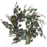 Artificial  Green Eucalyptus Wreath-20'', Floral Home by Artificial Flowers