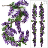 Artificial Purple Hanging Wisteria Garland- 5" Wisteria Garland artificialflowersdotcom   