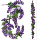 Artificial Purple Hanging Wisteria Garland- 5" Wisteria Garland artificialflowersdotcom   